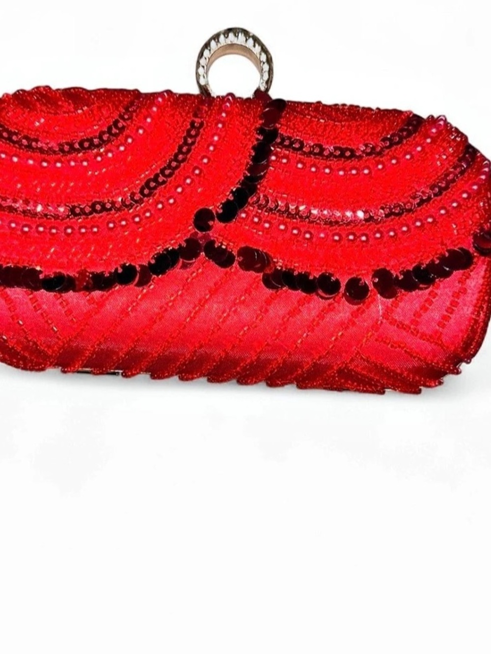 Embellished Red Clutch